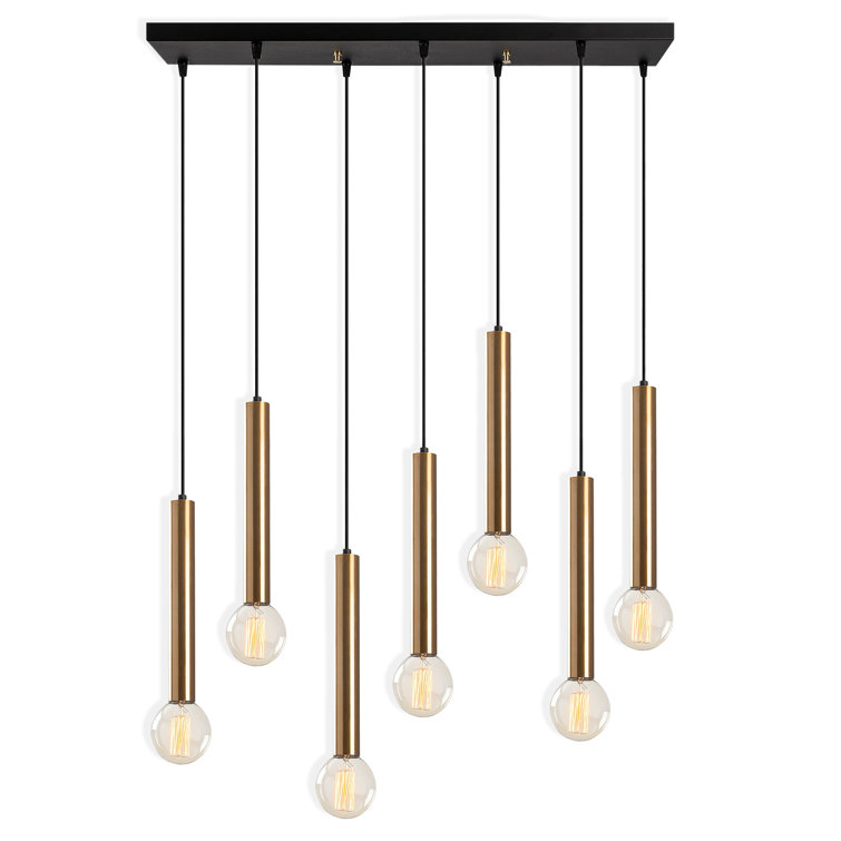 Everly Quinn 7 Lights Metal Body Adjustable Height Kitchen Island